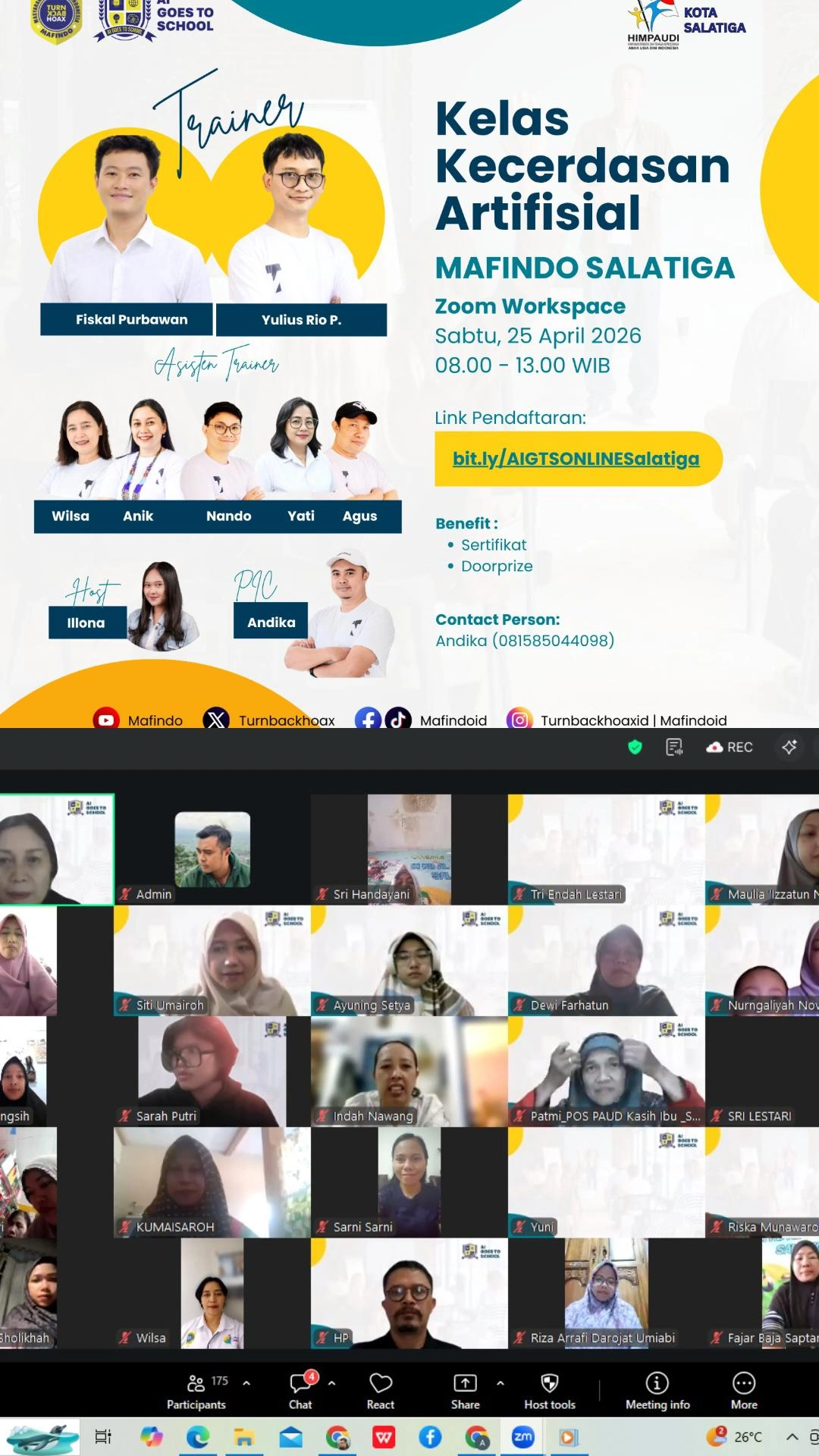 197 Guru PAUD di Salatiga Ikuti Kelas AI, Mafindo dan HIMPAUDI Dorong Pembelajaran Lebih Adaptif